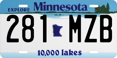 MN license plate 281MZB