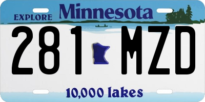MN license plate 281MZD