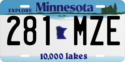 MN license plate 281MZE