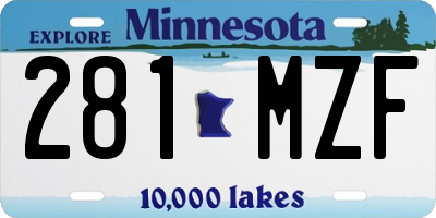 MN license plate 281MZF