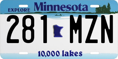 MN license plate 281MZN