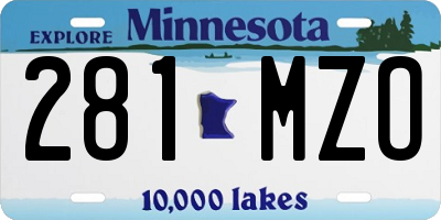 MN license plate 281MZO