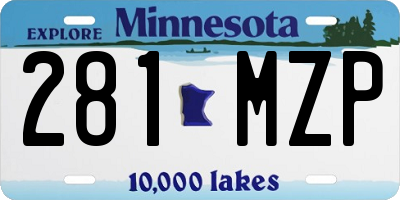 MN license plate 281MZP