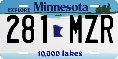 MN license plate 281MZR