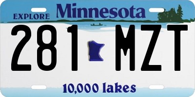 MN license plate 281MZT