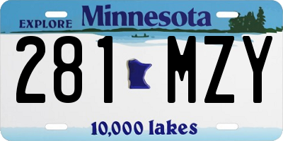 MN license plate 281MZY