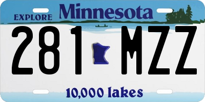 MN license plate 281MZZ