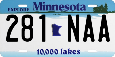 MN license plate 281NAA