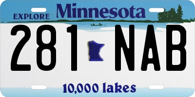 MN license plate 281NAB