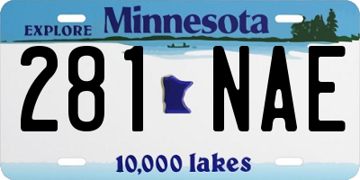 MN license plate 281NAE