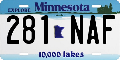 MN license plate 281NAF
