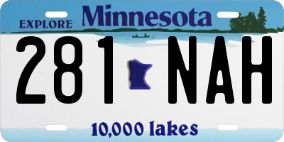 MN license plate 281NAH