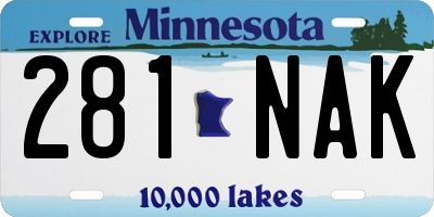 MN license plate 281NAK