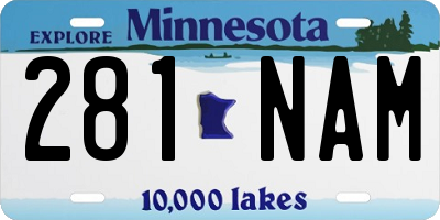 MN license plate 281NAM