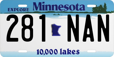 MN license plate 281NAN