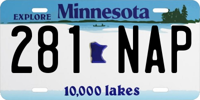 MN license plate 281NAP