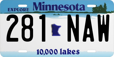 MN license plate 281NAW