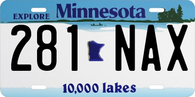 MN license plate 281NAX