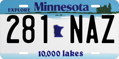 MN license plate 281NAZ