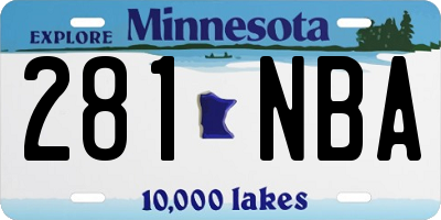 MN license plate 281NBA