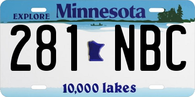 MN license plate 281NBC
