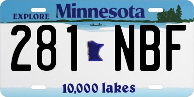 MN license plate 281NBF
