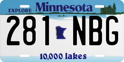 MN license plate 281NBG