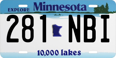 MN license plate 281NBI