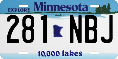 MN license plate 281NBJ