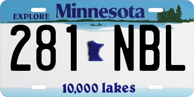 MN license plate 281NBL