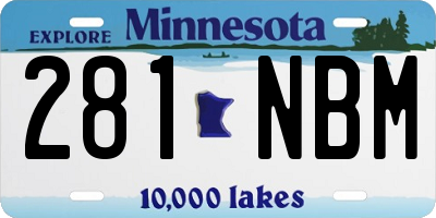 MN license plate 281NBM
