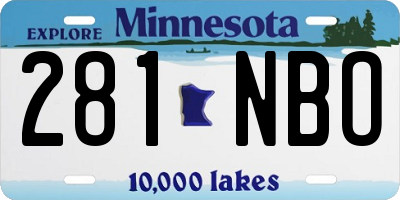 MN license plate 281NBO