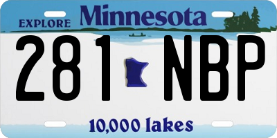 MN license plate 281NBP