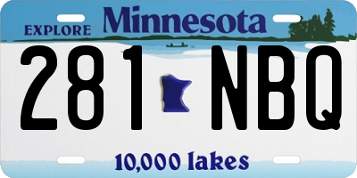 MN license plate 281NBQ