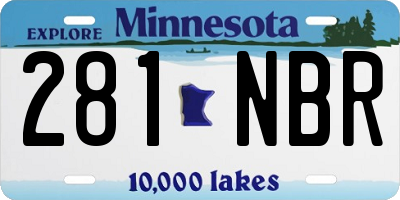 MN license plate 281NBR