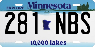 MN license plate 281NBS