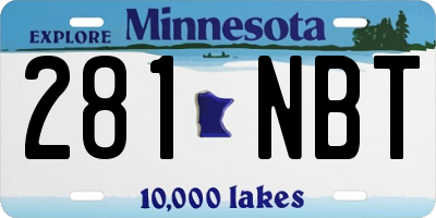 MN license plate 281NBT