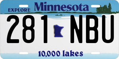 MN license plate 281NBU