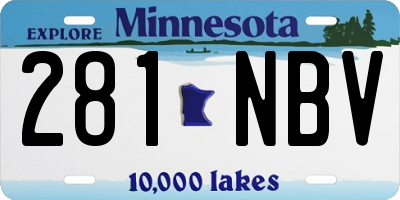 MN license plate 281NBV