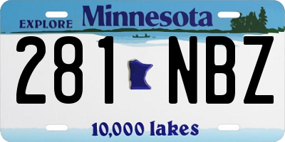 MN license plate 281NBZ
