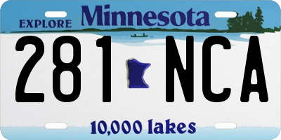 MN license plate 281NCA