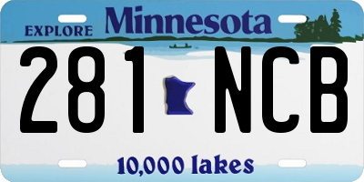 MN license plate 281NCB