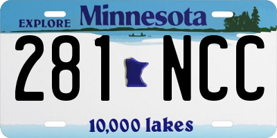 MN license plate 281NCC
