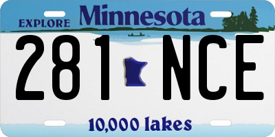 MN license plate 281NCE