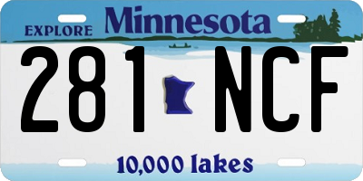 MN license plate 281NCF