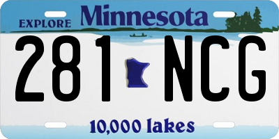 MN license plate 281NCG