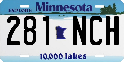 MN license plate 281NCH