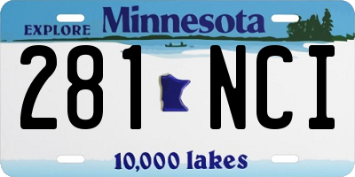 MN license plate 281NCI