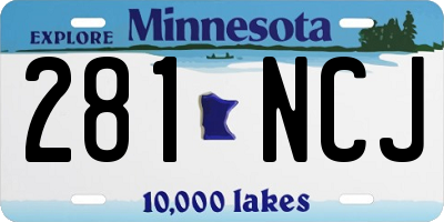 MN license plate 281NCJ