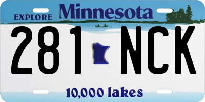 MN license plate 281NCK